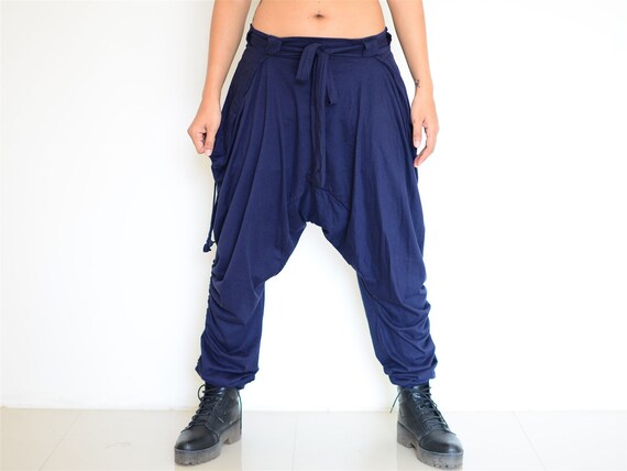 Pantalones Harem Pantalones Hippie Hombres Mujeres Hecho A Etsy