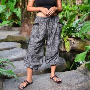 Harem pants women men casual Yoga Lounge Trousers with adjustable length Handmade