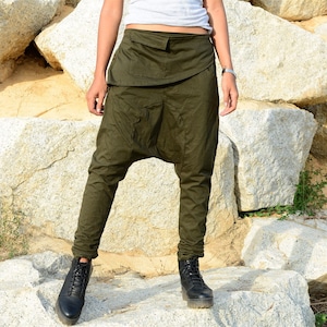 Harem pants women men, Drop Crotch pants, handmade item in 5 colors