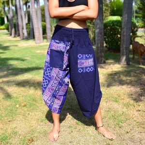 Samurai Style Red Harem Pants Men, Baggy Sweat Pants