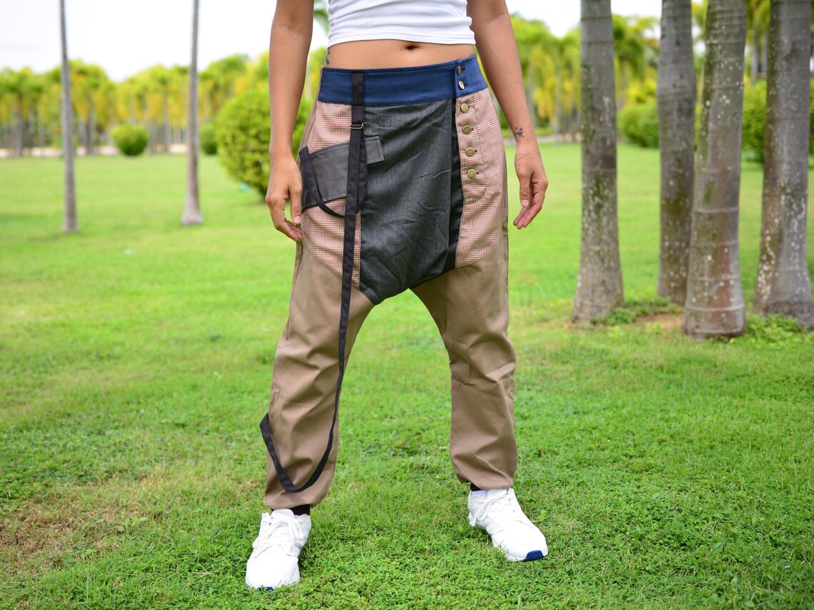 Casual Low Crotch Pants for Men and Women Harem Pants Etsy