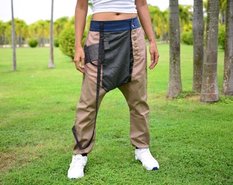 Casual low crotch pants for men and women, Harem pants, handmade unique item