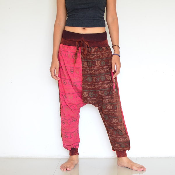 Goa Hippie Harem pants for men and women, patchwork, handmade from a very soft cotton