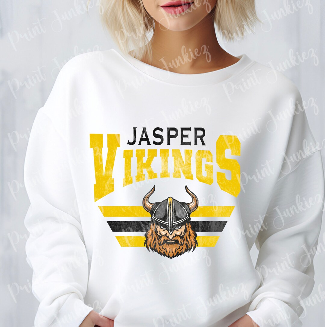 Jasper Vikings Distressed With Mascot Etsy