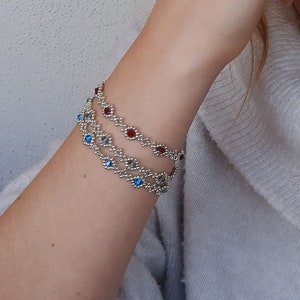 Beaded bracelets, trendy bracelet with Swarovski crystals, accessory for any occasion, women&#39;s gift idea | &quot;By the Meter&quot; model