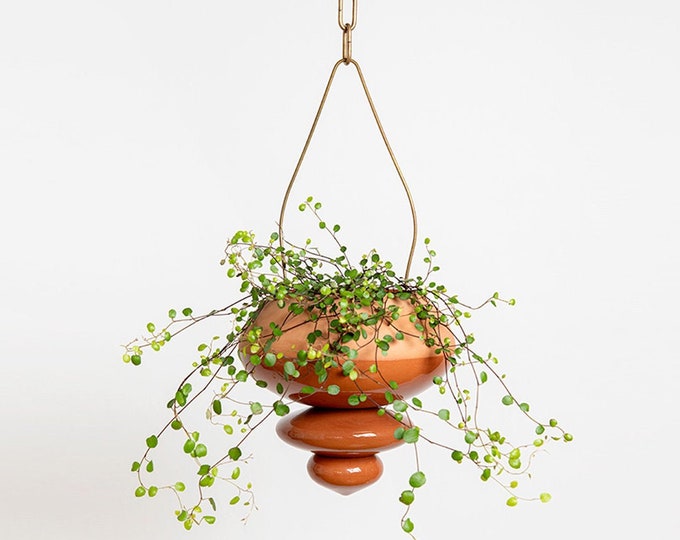 Terracotta Hanging Planter, Ceramic Plant Pot for live house plants | US Shipping Includes All Taxes