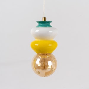 Ceramic lamp, Hanging Pendant Light Fixture, Ceramic Hanging Lamp, funky lampshade image 1