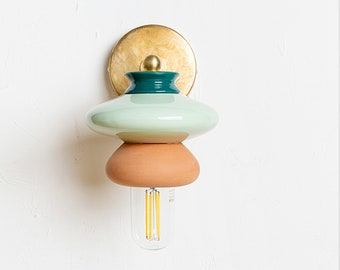 Reading lamp TerraCotta bedside lamp, ceramic wall sconce Light Fixture