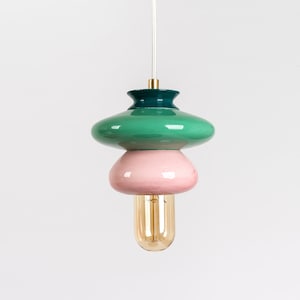 Ceiling Ceramic Lamp, Colorful Handmade Lampshade Design, Unique Light Fixture Gift