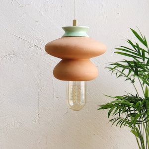 Pendant Ceramic Lamp, Hanging Lampshade, Handmade Design, Contemporary Artwork Creation, Unique Light Fixture Gift