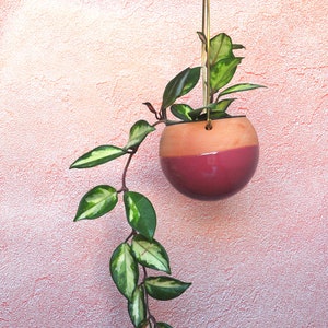 terracotta planter Ceramic Hanging Planter Indoor Outdoor plant hanger terracotta pot image 1