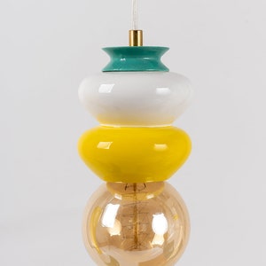 Ceramic lamp, Hanging Pendant Light Fixture, Ceramic Hanging Lamp, funky lampshade image 5