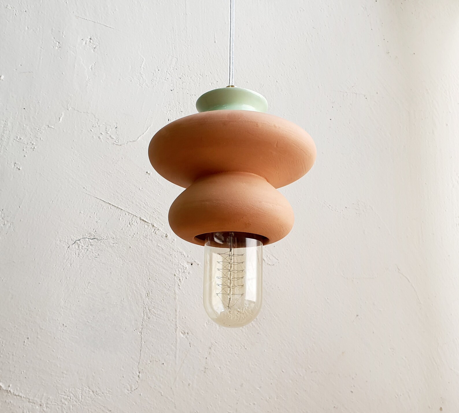 Ceiling lamp Pendant Terra Cotta Lamp Hanging Light Fixture Etsy