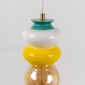 Ceramic lamp, Hanging Pendant Light Fixture, Ceramic Hanging Lamp, funky lampshade image 3