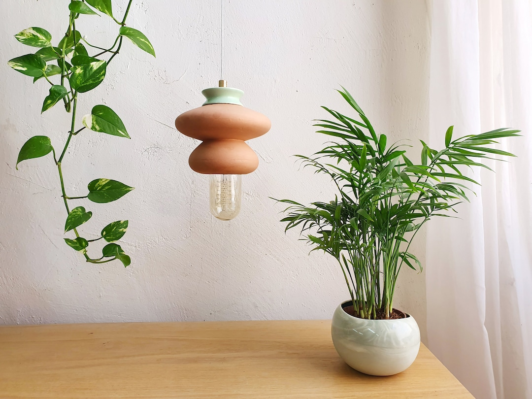 Ceiling Lamp Pendant Terra Cotta Lamp Hanging Light Fixture Etsy