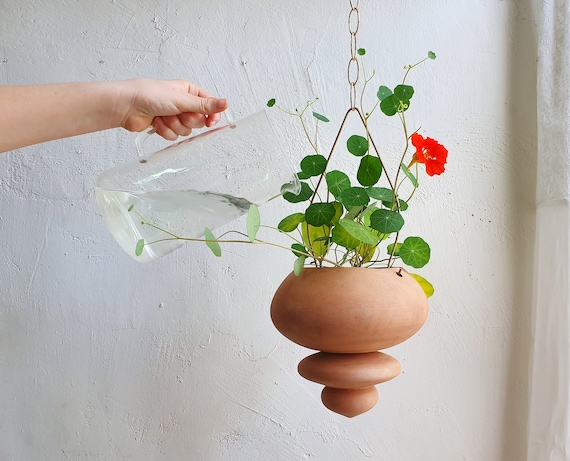 Terracotta Hanging Planter, Ceramic Plant Pot for Live House Plants | US  Shipping Includes All Taxes - Etsy