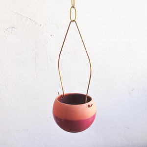 terracotta planter Ceramic Hanging Planter Indoor Outdoor plant hanger terracotta pot image 5