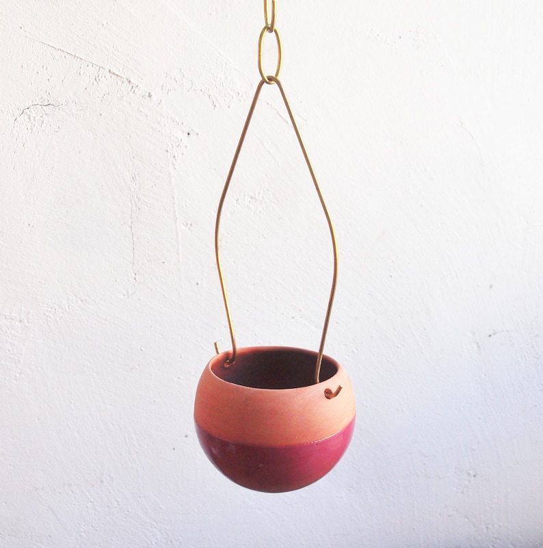 terracotta planter Ceramic Hanging Planter Indoor Outdoor plant hanger terracotta pot image 5