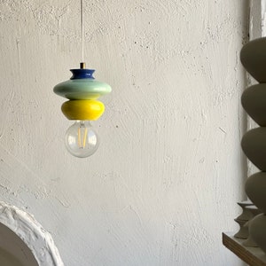 Pendant Ceramic Lamp, Hanging Lampshade, Handmade Design, Contemporary Artwork Creation, Unique Light Fixture Gift image 6