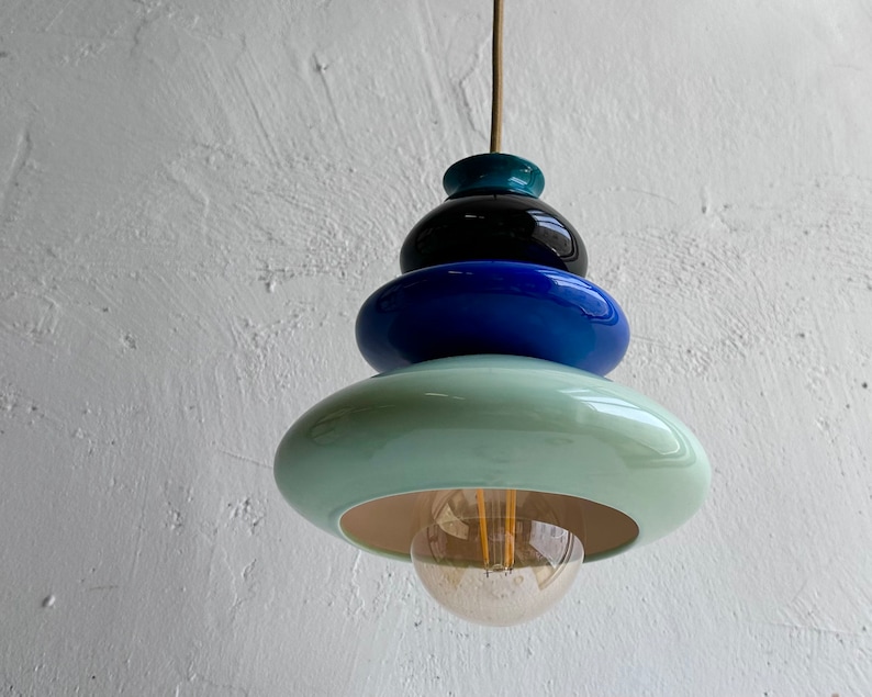 Pendelleuchte Keramiklampe, Hängelampenschirm, Handgefertigtes Design, Erstellung zeitgenössischer Kunstwerke, Einzigartiges Leuchte Geschenk Bild 2