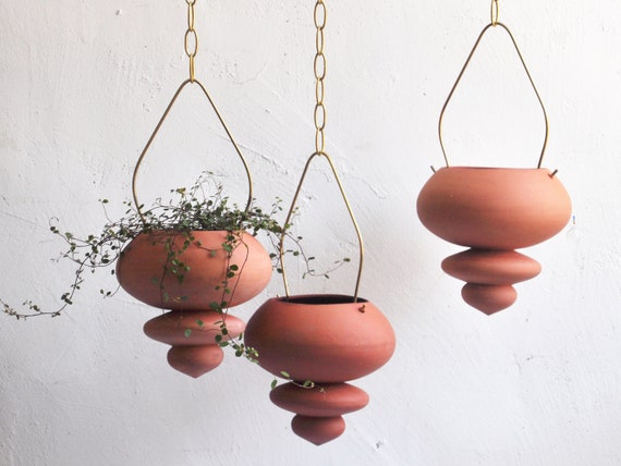 Ceramic Hanging Planter, Terracotta Plant Pot for Live House Plants | US  Shipping Includes All Taxes - Etsy