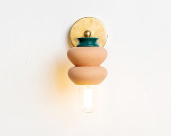 Reading lamp, Wall lamp TerraCotta bedside lamp, ceramic wall sconce Light Fixture
