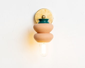 Wall lamp TerraCotta bedside lamp, ceramic wall sconce Light Fixture