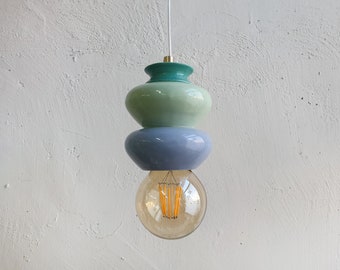 Pendant Ceramic Lamp, Hanging Lampshade, Handmade Design, Contemporary Artwork Creation, Unique Light Fixture Gift
