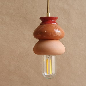 Pendant Terracotta Lamp, Natural Handmade Ceramic Light Fixture Design, Ceiling Ceramic lampshade, terra cotta lighting