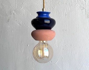 Pendant Ceramic Lamp, Hanging Lampshade, Handmade Design, Contemporary Artwork Creation, Unique Light Fixture Gift