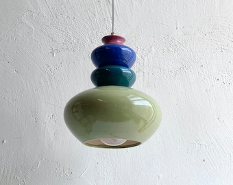 Lampe suspension en céramique, Abat-jour suspendu, Fait main, Création artistique, Luminaire unique