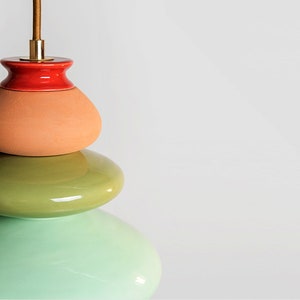 Lampada a sospensione in ceramica, paralume a sospensione, design fatto a mano, creazione di opere d'arte contemporanea, regalo unico per lampade immagine 6