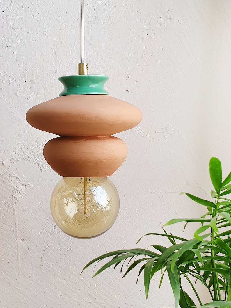 Ceiling Lamp Pendant Terra Cotta Lamp Hanging Light Fixture Etsy