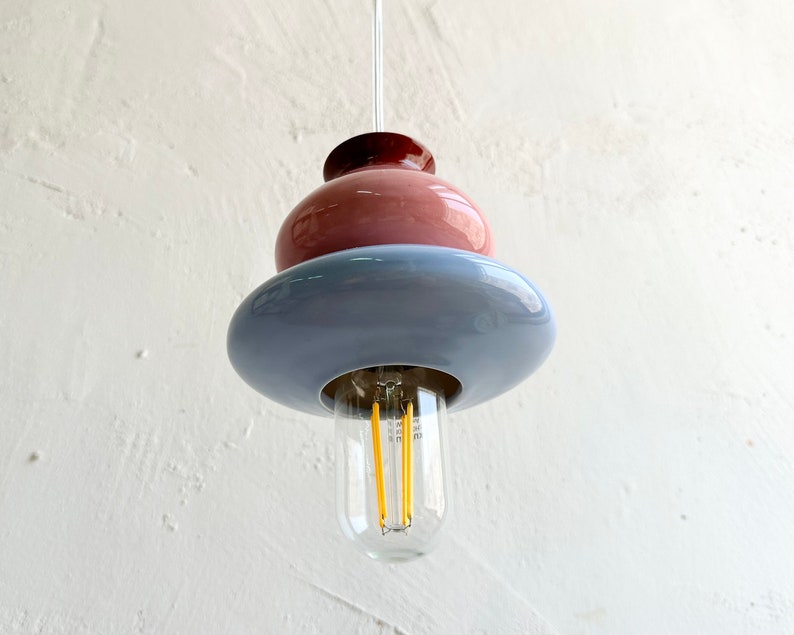 Hanging Ceiling Lamp, Ceramic Light Fixture, Colorful Handmade Pendant Light, image 4