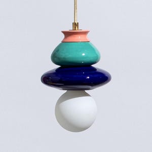 Ceiling Pendant Ceramic Lamp, Ceramic Pendant Lamp, colourful clay lighting