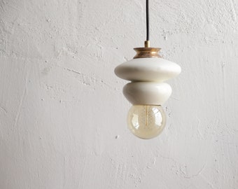 Pendant Ceramic Lamp, Hanging Lampshade, Handmade Design, Contemporary Artwork Creation, Unique Light Fixture Gift