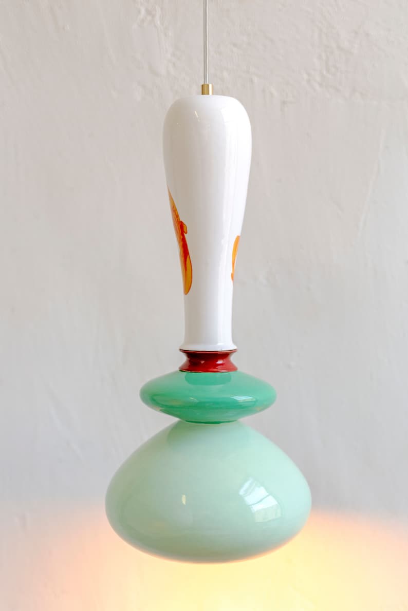 Pendant Ceramic Lamp Hanging Ceiling Lamp Handmade image 4