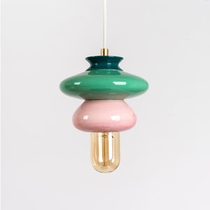 Pendelleuchte Keramiklampe, Hängelampenschirm, Handgefertigtes Design, Erstellung zeitgenössischer Kunstwerke, Einzigartiges Leuchte Geschenk Bild 1