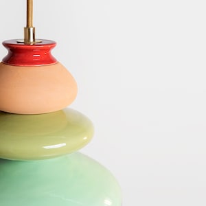 Lampada a sospensione in ceramica, paralume a sospensione, design fatto a mano, creazione di opere d'arte contemporanea, regalo unico per lampade immagine 3