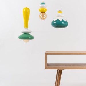 Ceramic lamp, Hanging Pendant Light Fixture, Ceramic Hanging Lamp, funky lampshade image 4