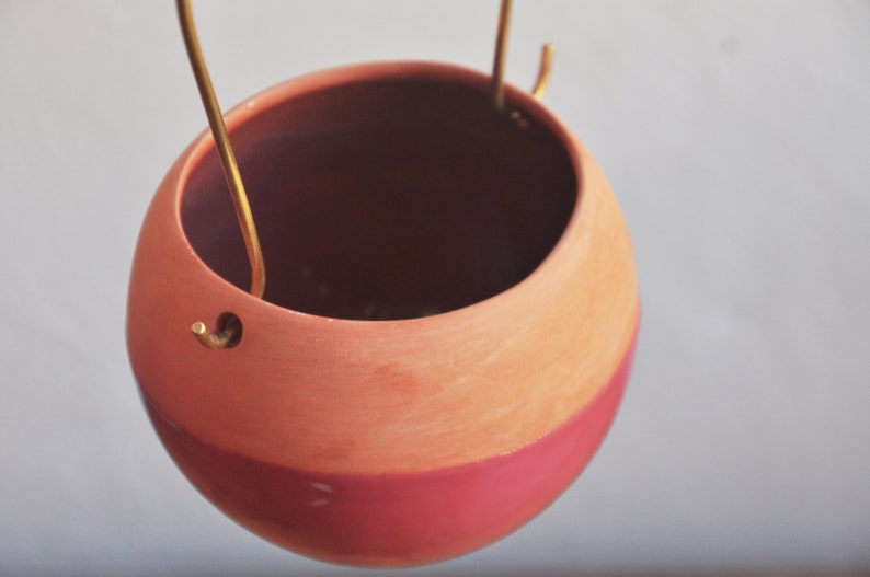 terracotta planter Ceramic Hanging Planter Indoor Outdoor plant hanger terracotta pot image 4