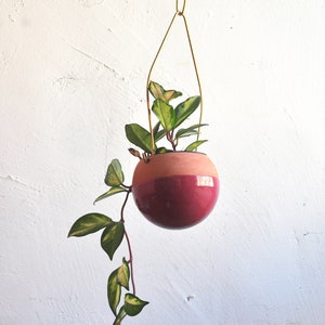 terracotta planter Ceramic Hanging Planter Indoor Outdoor plant hanger terracotta pot image 3