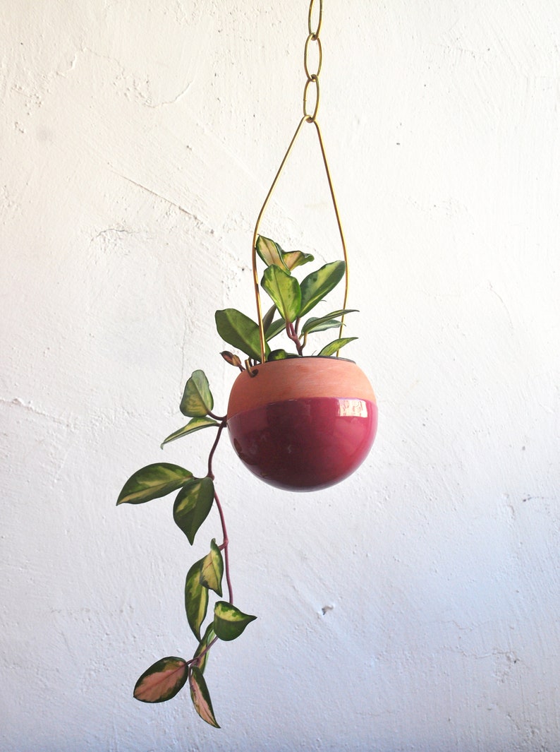 terracotta planter Ceramic Hanging Planter Indoor Outdoor plant hanger terracotta pot image 3