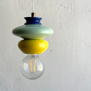 Pendant Ceramic Lamp, Hanging Lampshade, Handmade Design, Contemporary Artwork Creation, Unique Light Fixture Gift image 2