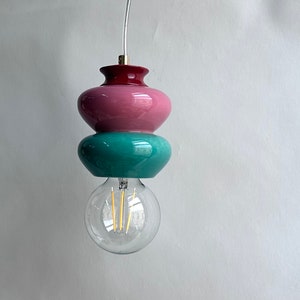 Ceramic Pendant Lamp | Handmade Ceramic Light Fixture | Ceiling Ceramic lampshade | colourful clay lighting
