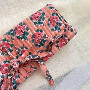 Schmuck Reisetasche, Schmuckrolle, Handgedruckte Tasche, Reiseetui, Reisebeutel für Accessoires
