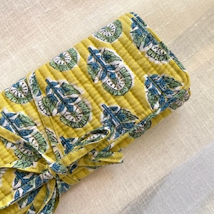 Schmuck Reisetasche, Schmuckrolle, Handgedruckte Tasche, Reiseetui, Reisebeutel für Accessoires