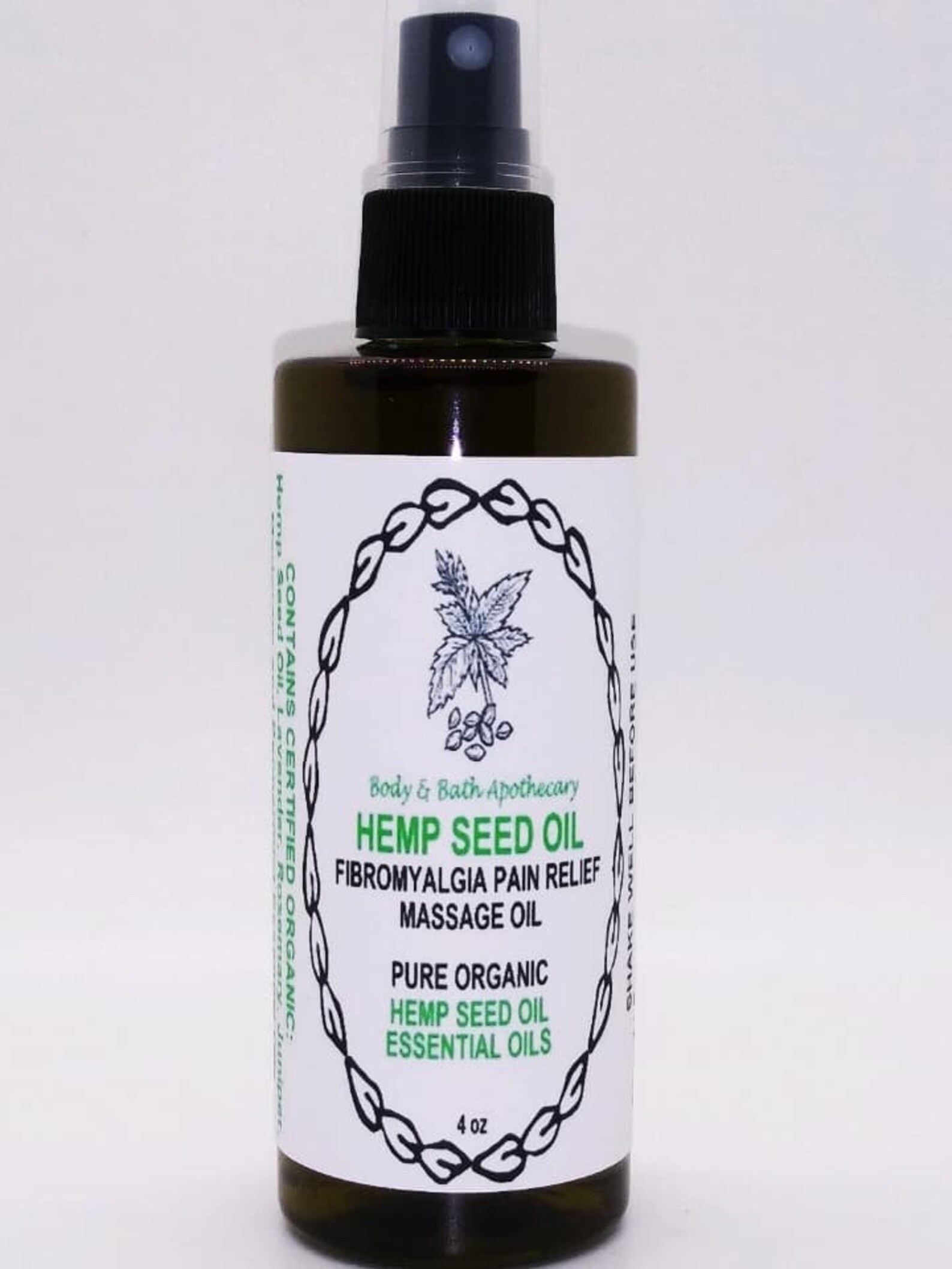 4oz. Fibromyalgia Nerve Pain Relief Massage Oil Spray Hemp Etsy
