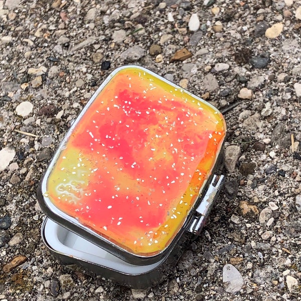 Bonfire Pill Box Orange and Yellow