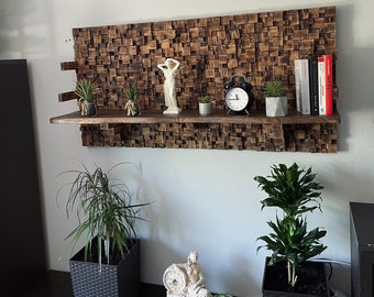 DECO ART Holz Handwerk Bücherregal Wand Industrie Regal Rustikal Regal Holz Półka filledniana na książki 3D Bücherregal Befestigung inbegriffen